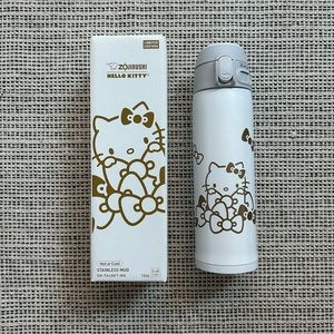 Brand new Hello Kitty x Zojirushi white and gold insulated 16oz tumbler